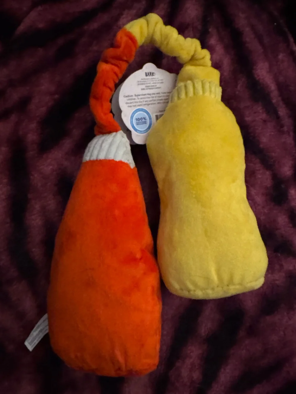 Bark Box Pass the Condimutts L Tug Dog Toy NEW thrash, tug, crinkle & squeak
